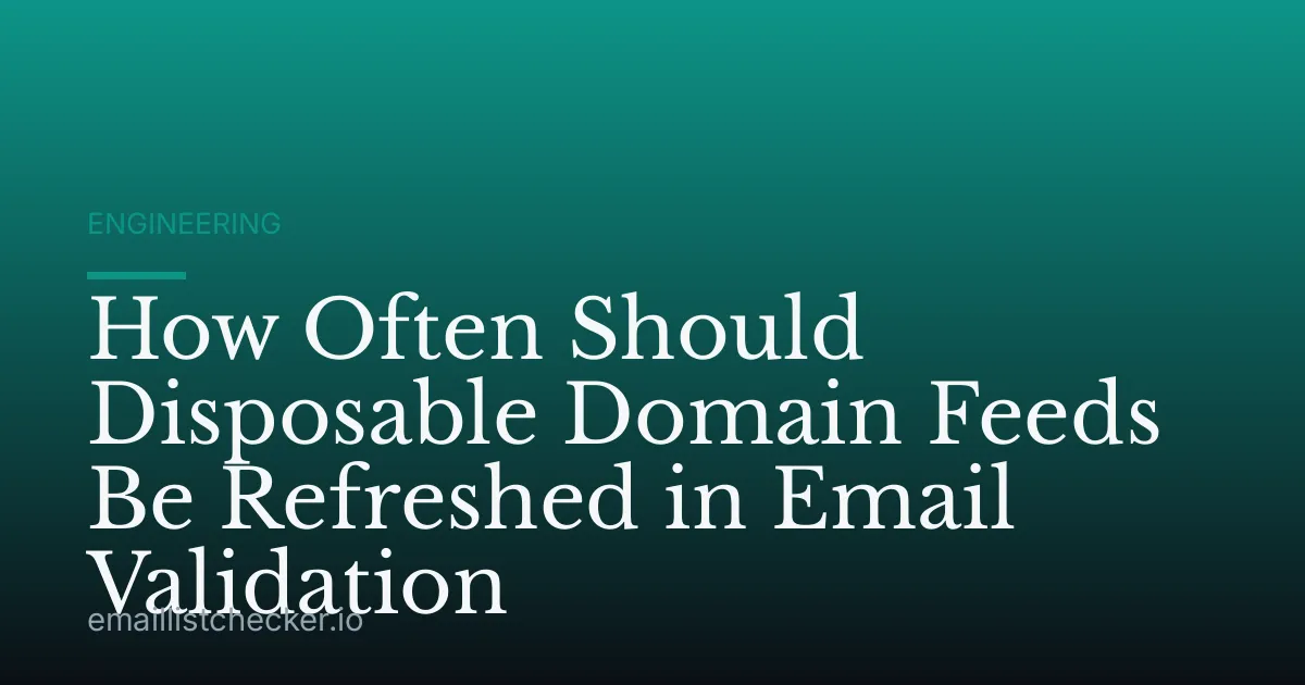 How Often Should Disposable Domain Feeds Be Refreshed in Email Validation