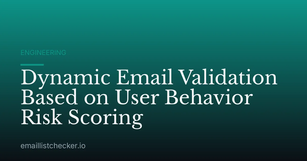 Dynamic Email Validation Based on User Behavior Risk Scoring