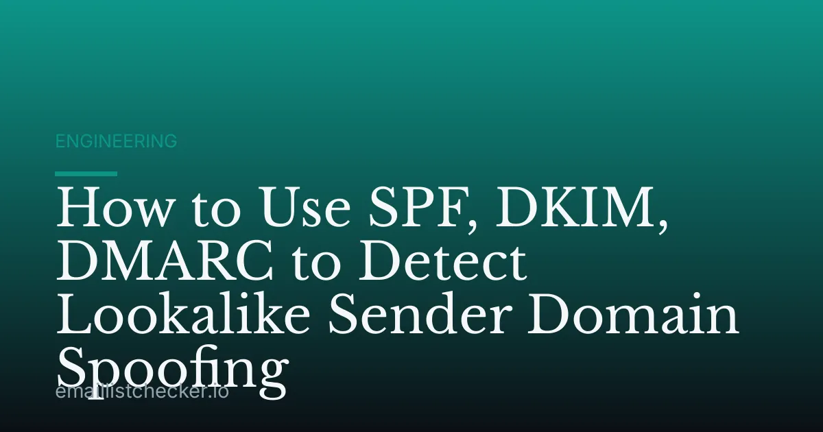 How to Use SPF, DKIM, DMARC to Detect Lookalike Sender Domain Spoofing