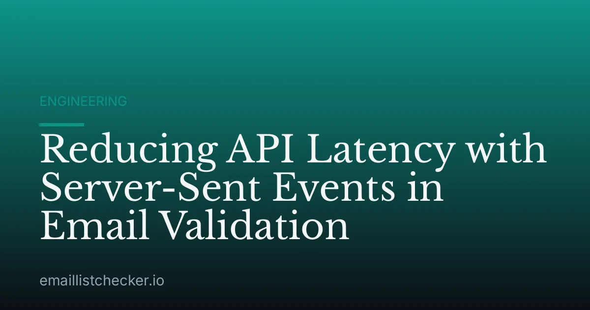 Reducing API Latency with Server-Sent Events in Email Validation