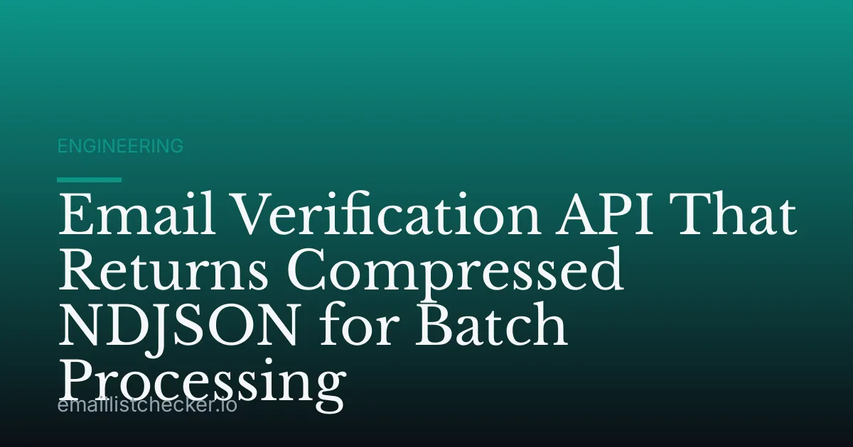 Email Verification API That Returns Compressed NDJSON for Batch Processing