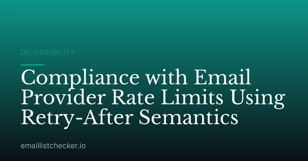 Compliance with Email Provider Rate Limits Using Retry-After Semantics