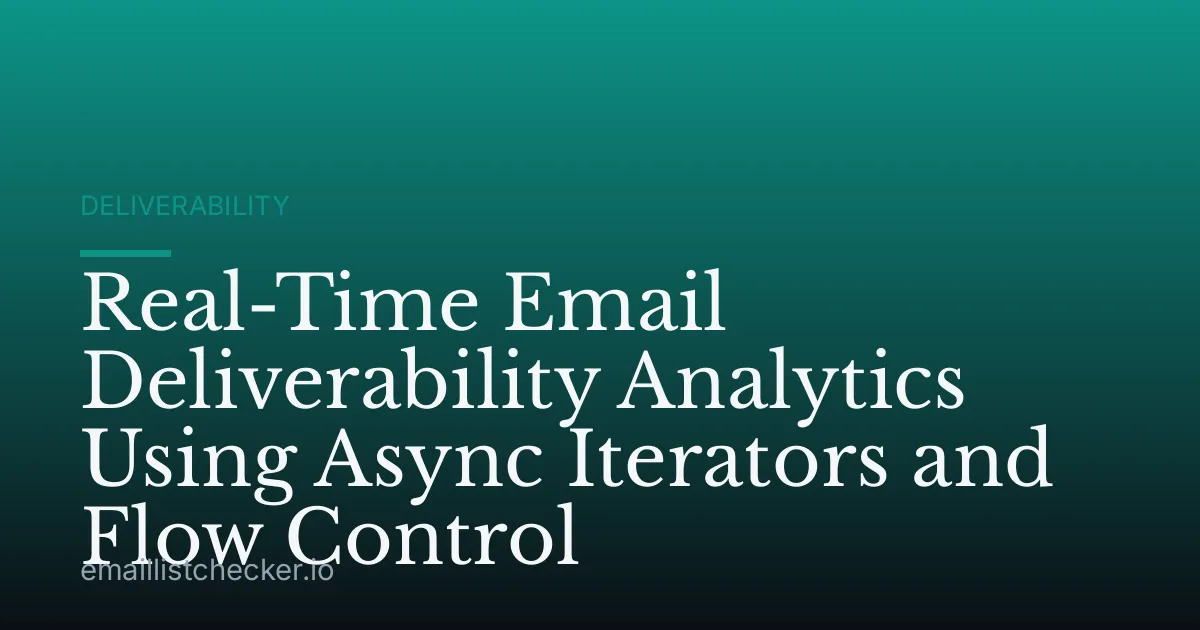 Real-Time Email Deliverability Analytics Using Async Iterators and Flow Control