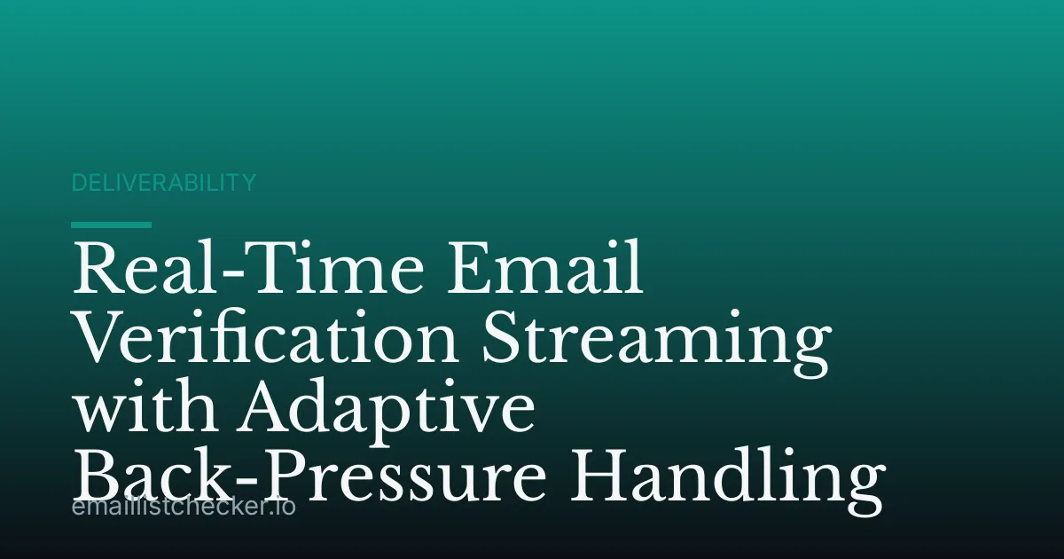 Real-Time Email Verification Streaming with Adaptive Back-Pressure Handling