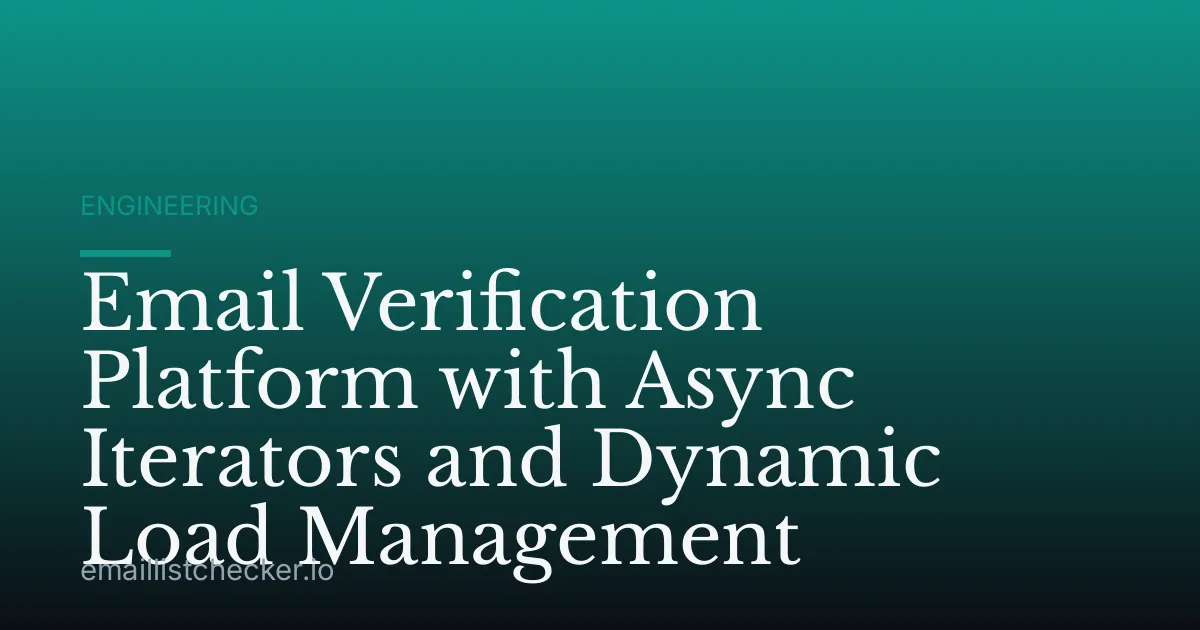 Email Verification Platform with Async Iterators and Dynamic Load Management