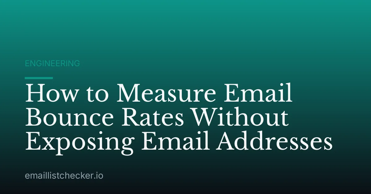 How to Measure Email Bounce Rates Without Exposing Email Addresses