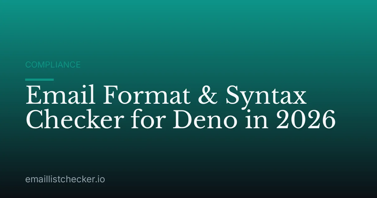 Email Format & Syntax Checker for Deno in 2026
