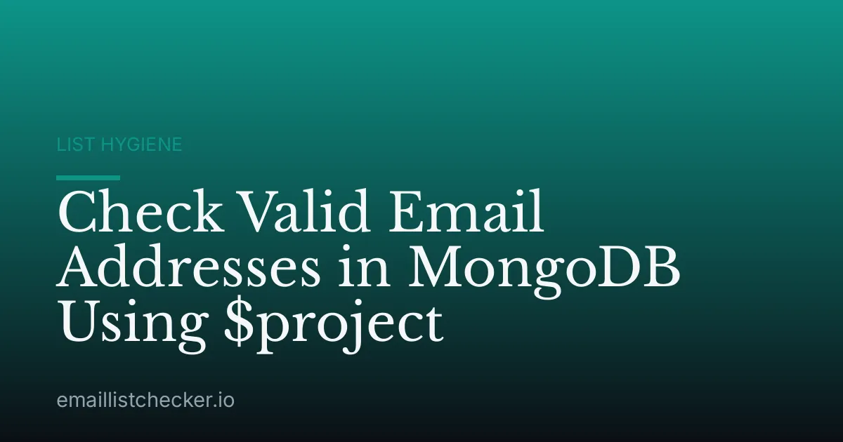 Check Valid Email Addresses in MongoDB Using $project