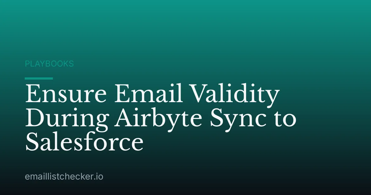 Ensure Email Validity During Airbyte Sync to Salesforce
