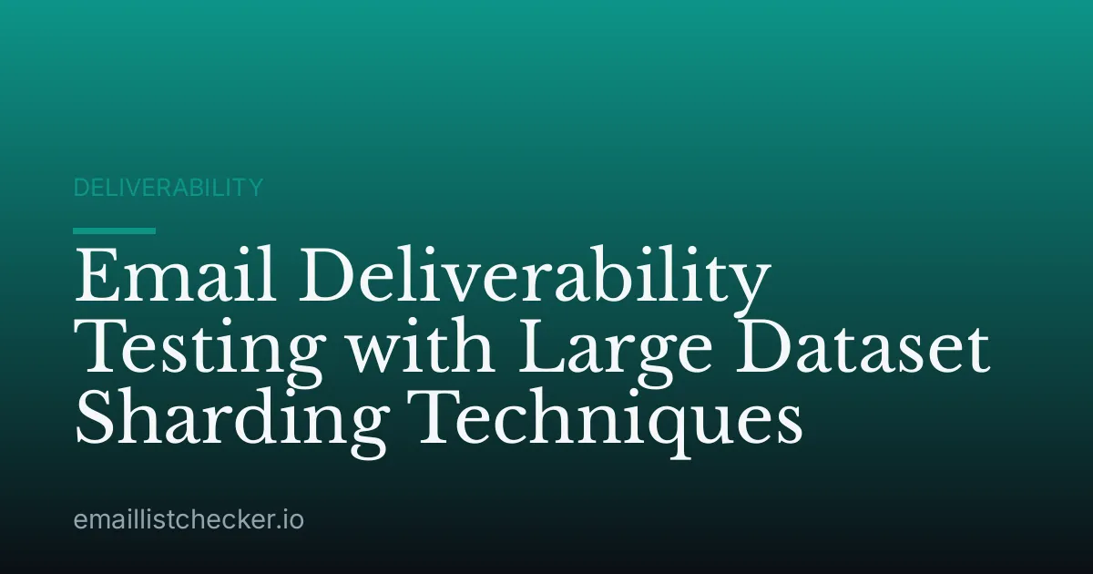 Email Deliverability Testing with Large Dataset Sharding Techniques