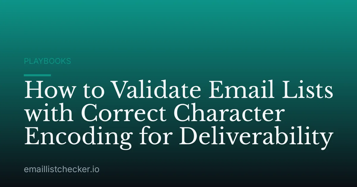 How to Validate Email Lists with Correct Character Encoding for Deliverability
