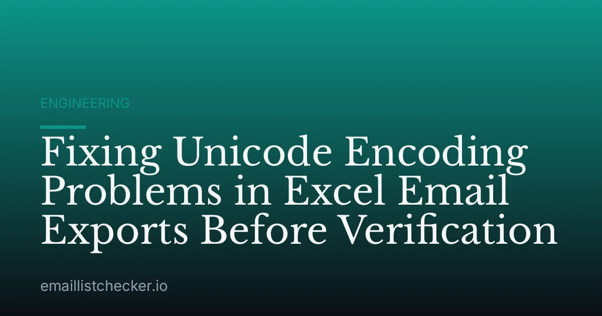 Fixing Unicode Encoding Problems in Excel Email Exports Before Verification