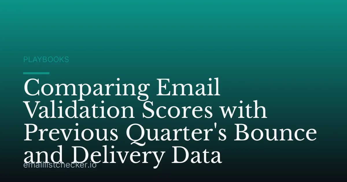 Comparing Email Validation Scores with Previous Quarter's Bounce and Delivery Data