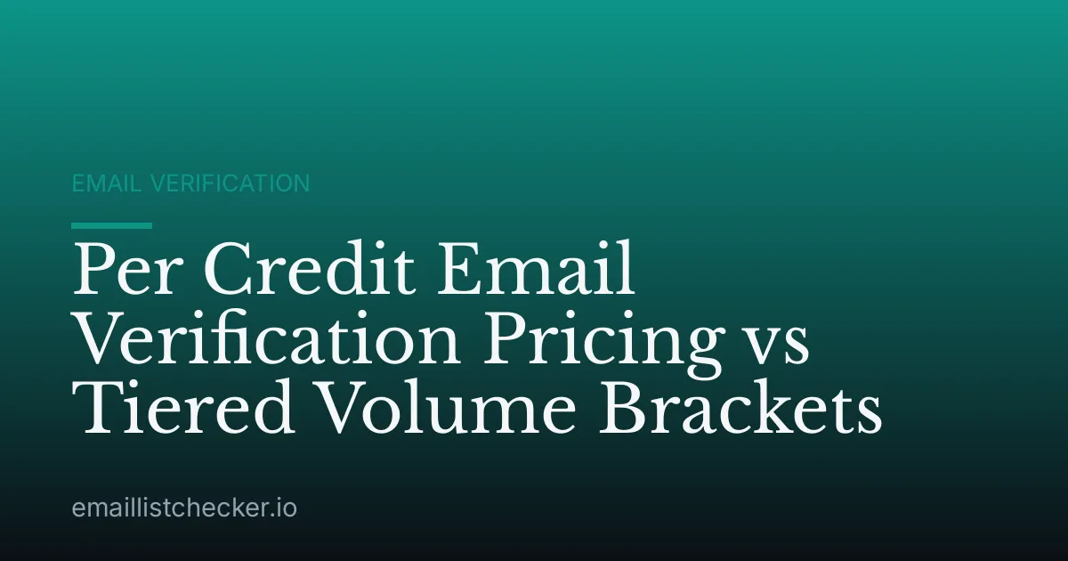 Per Credit Email Verification Pricing vs Tiered Volume Brackets
