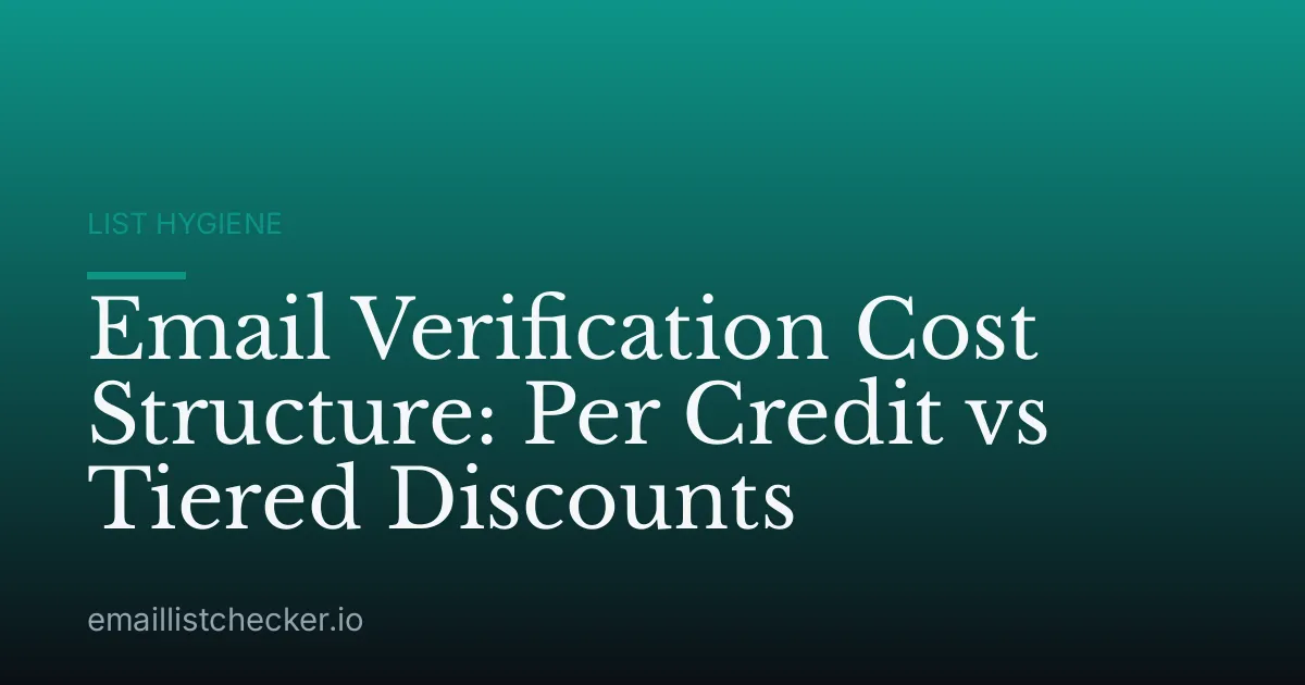 Email Verification Cost Structure: Per Credit vs Tiered Discounts