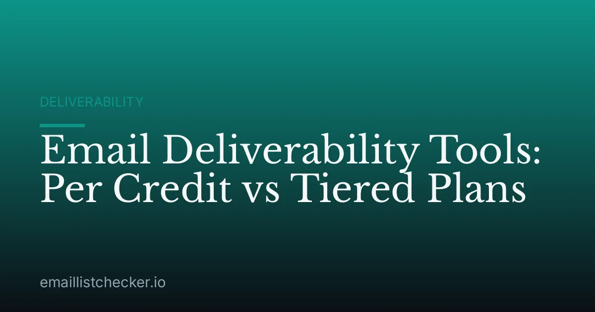 Email Deliverability Tools: Per Credit vs Tiered Plans