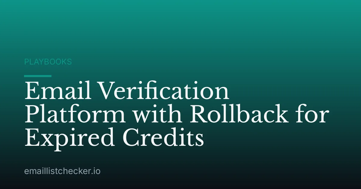 Email Verification Platform with Rollback for Expired Credits