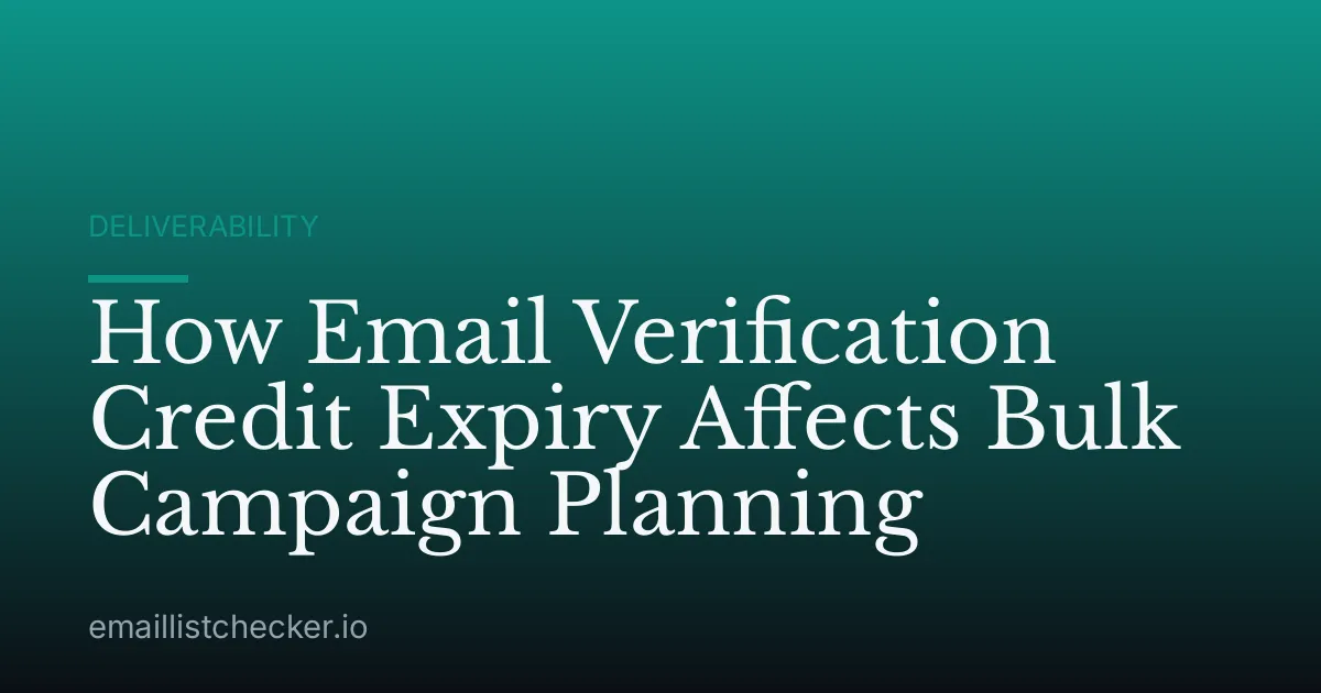 How Email Verification Credit Expiry Affects Bulk Campaign Planning