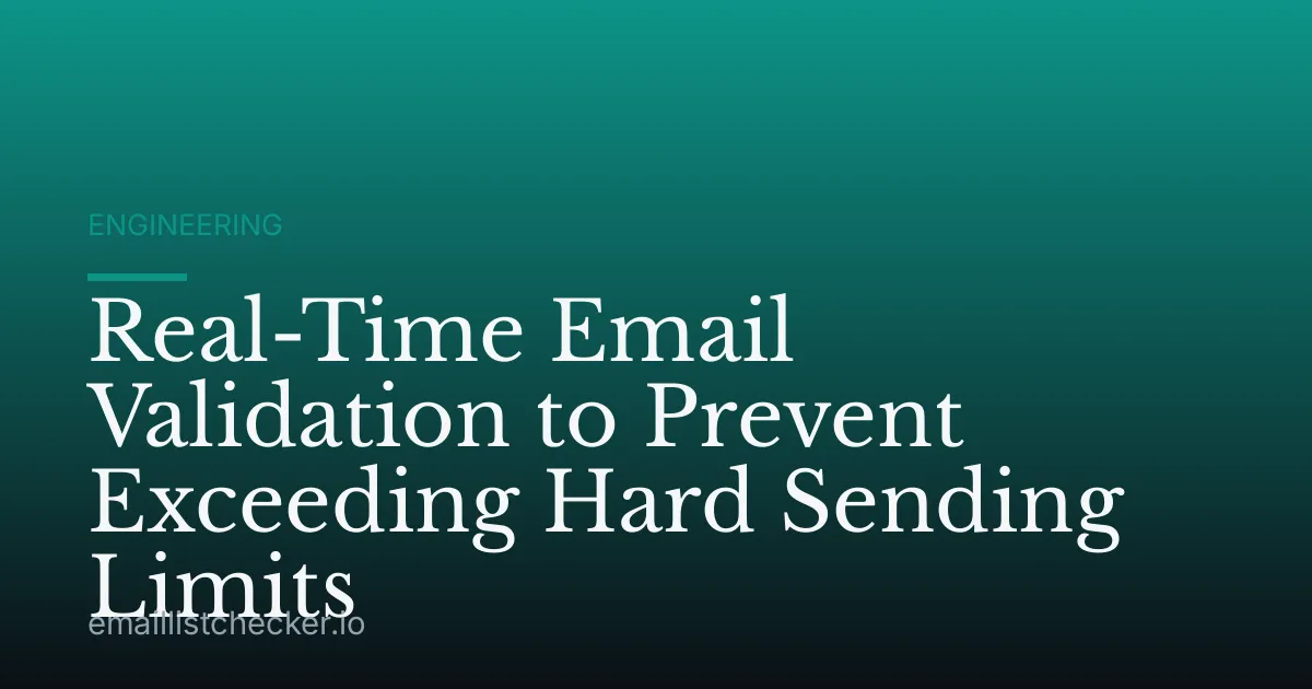 Real-Time Email Validation to Prevent Exceeding Hard Sending Limits