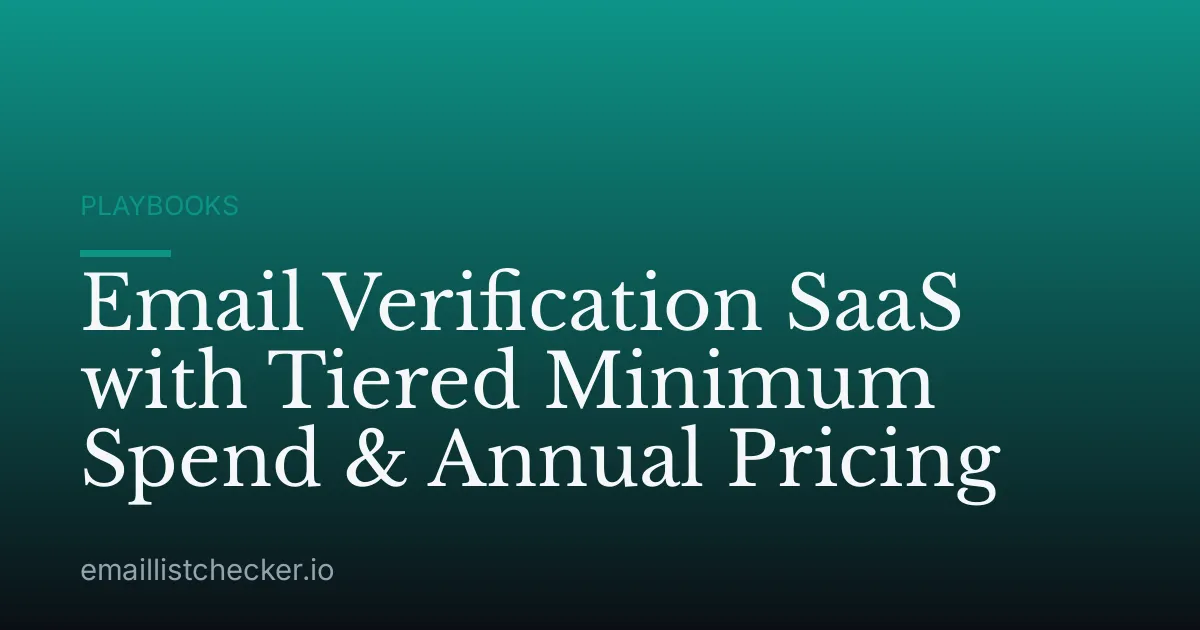 Email Verification SaaS with Tiered Minimum Spend & Annual Pricing