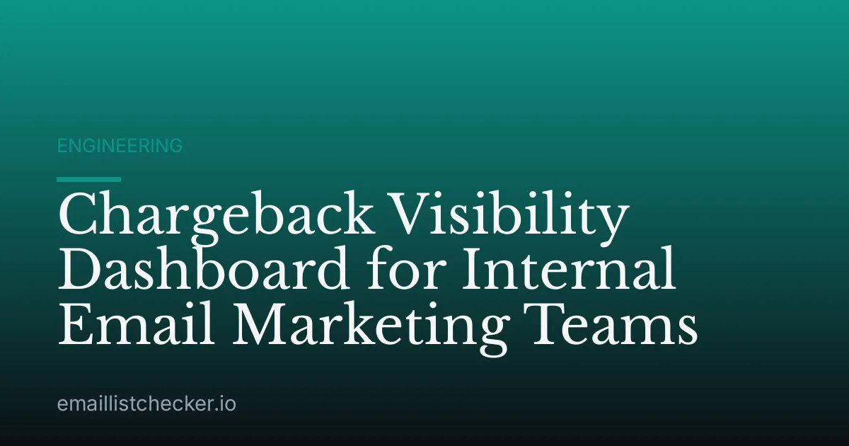Chargeback Visibility Dashboard for Internal Email Marketing Teams