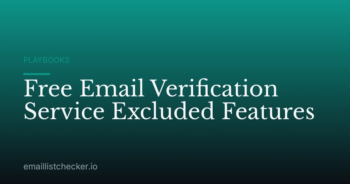 Free Email Verification Service Excluded Features