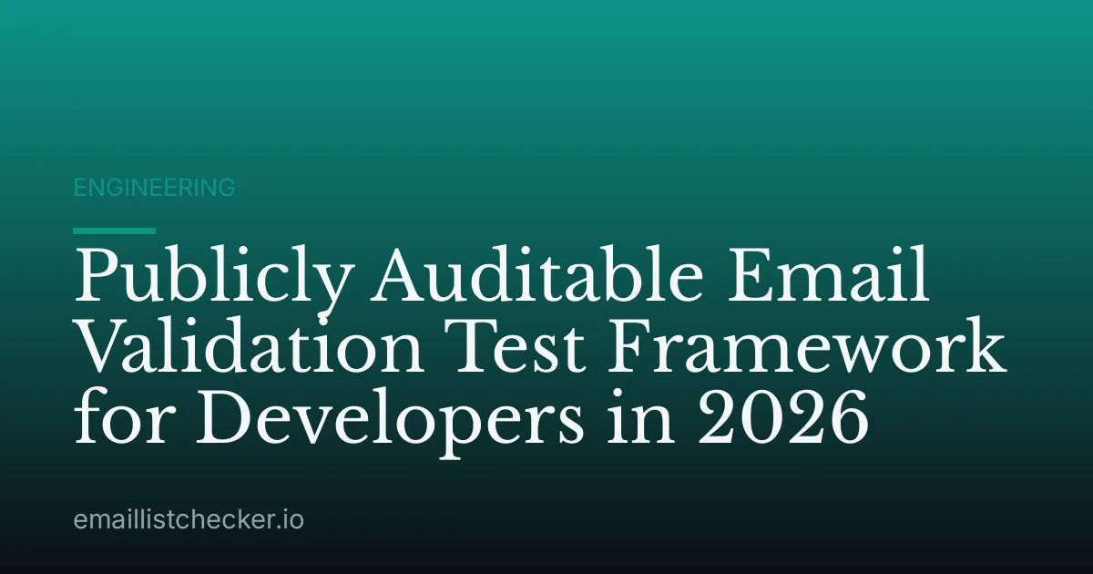 Publicly Auditable Email Validation Test Framework for Developers in 2026