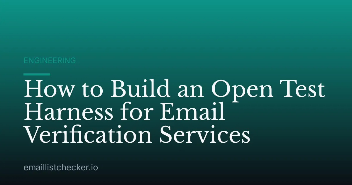 How to Build an Open Test Harness for Email Verification Services