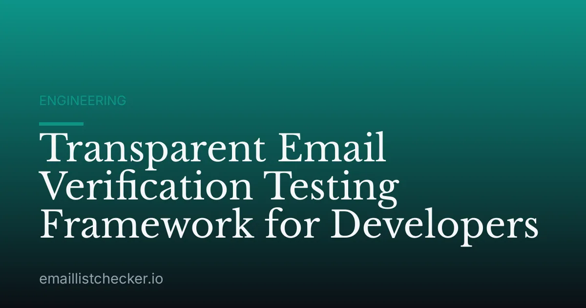 Transparent Email Verification Testing Framework for Developers