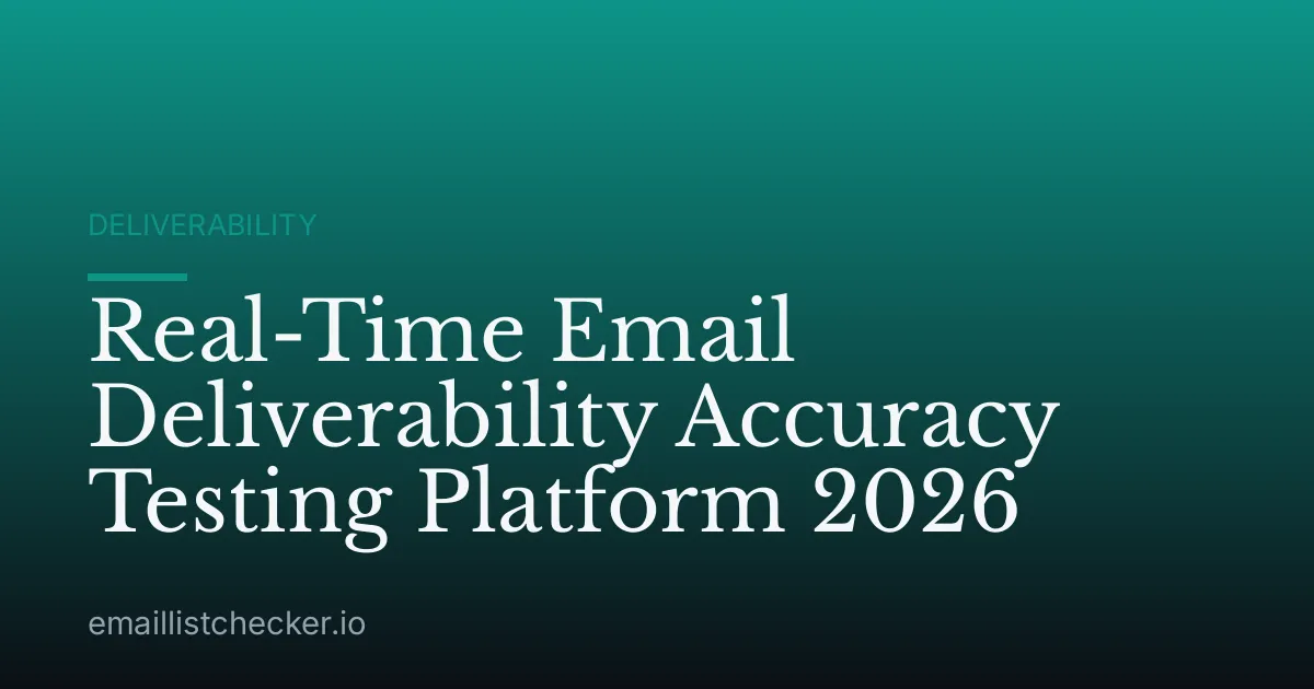 Real-Time Email Deliverability Accuracy Testing Platform 2026