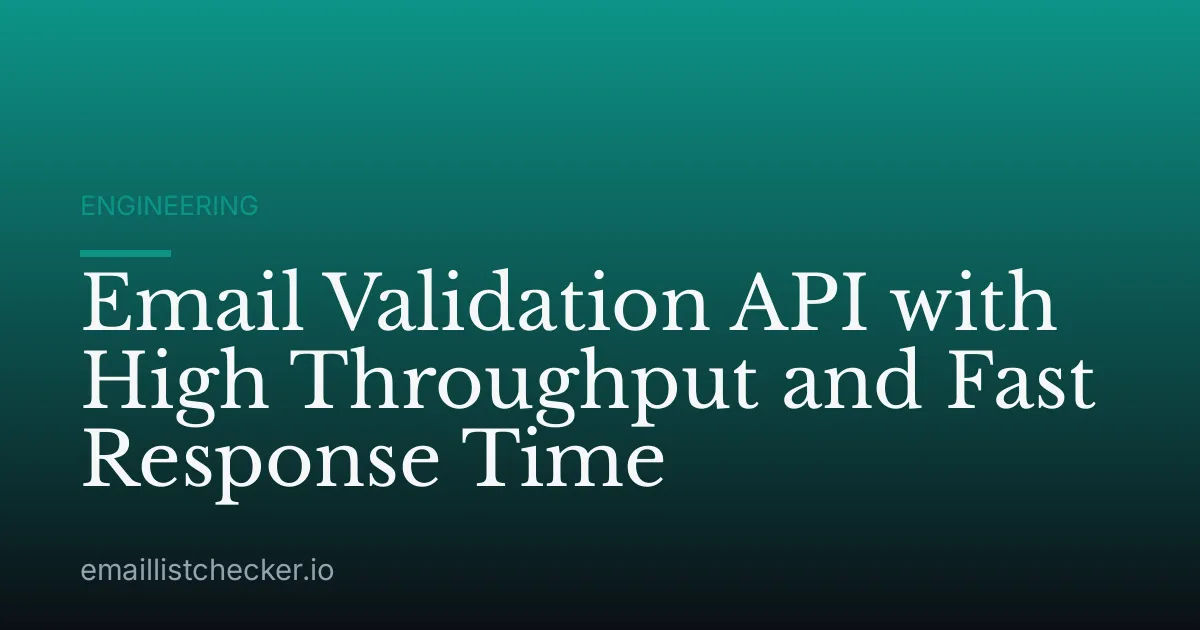 Email Validation API with High Throughput and Fast Response Time