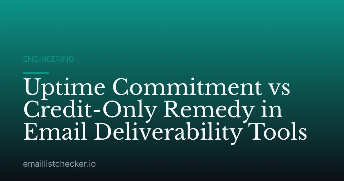 Uptime Commitment vs Credit-Only Remedy in Email Deliverability Tools