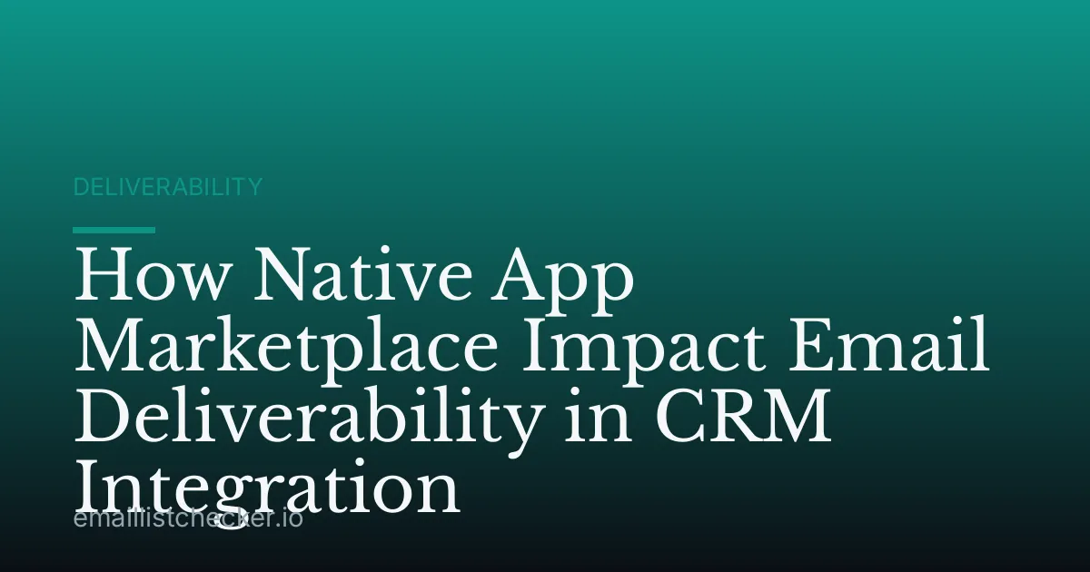 How Native App Marketplace Impact Email Deliverability in CRM Integration