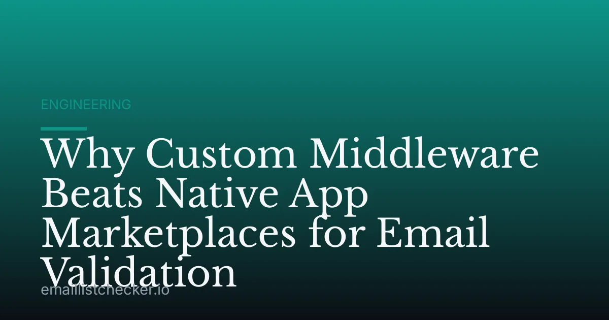Why Custom Middleware Beats Native App Marketplaces for Email Validation