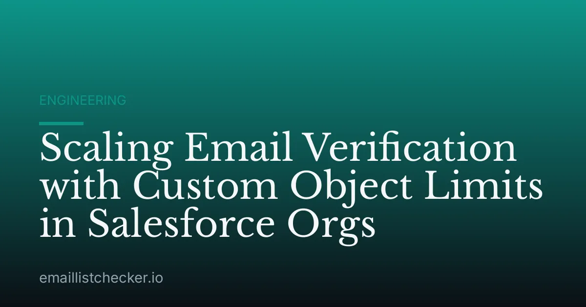 Scaling Email Verification with Custom Object Limits in Salesforce Orgs
