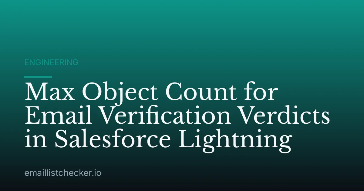 Max Object Count for Email Verification Verdicts in Salesforce Lightning
