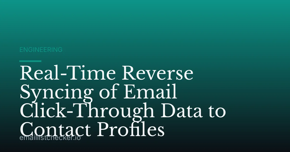 Real-Time Reverse Syncing of Email Click-Through Data to Contact Profiles