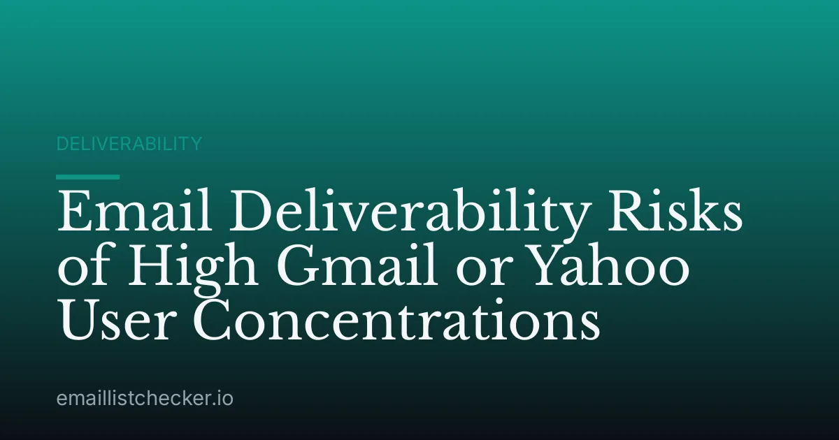 Email Deliverability Risks of High Gmail or Yahoo User Concentrations
