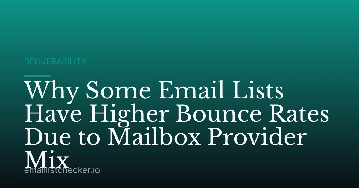Why Some Email Lists Have Higher Bounce Rates Due to Mailbox Provider Mix
