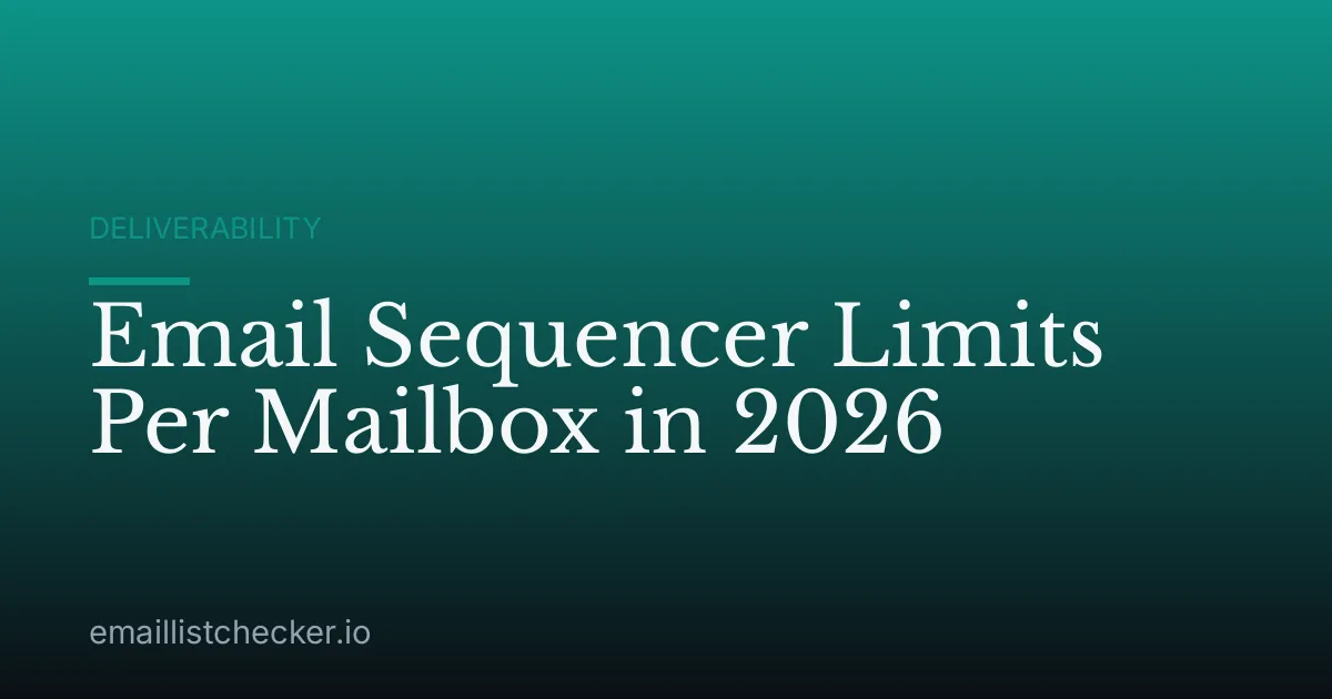 Email Sequencer Limits Per Mailbox in 2026