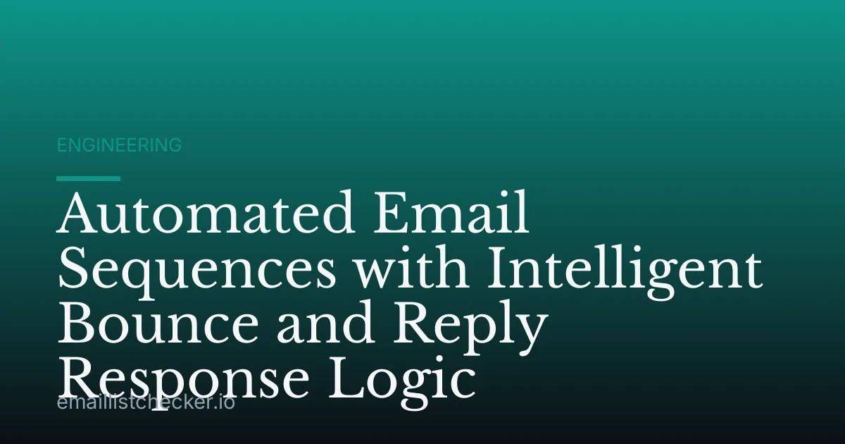 Automated Email Sequences with Intelligent Bounce and Reply Response Logic