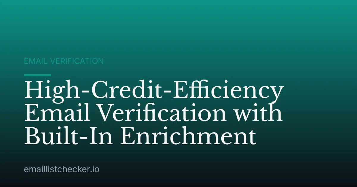 High-Credit-Efficiency Email Verification with Built-In Enrichment