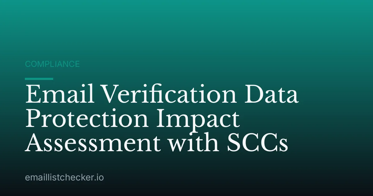 Email Verification Data Protection Impact Assessment with SCCs
