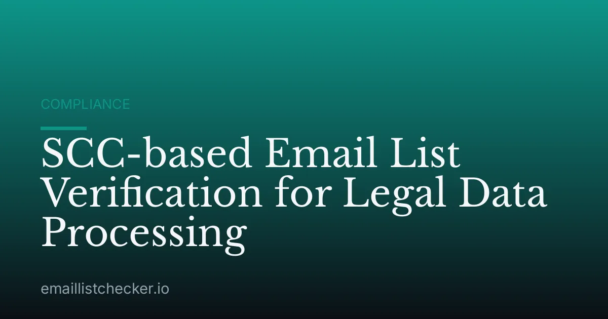 SCC-based Email List Verification for Legal Data Processing
