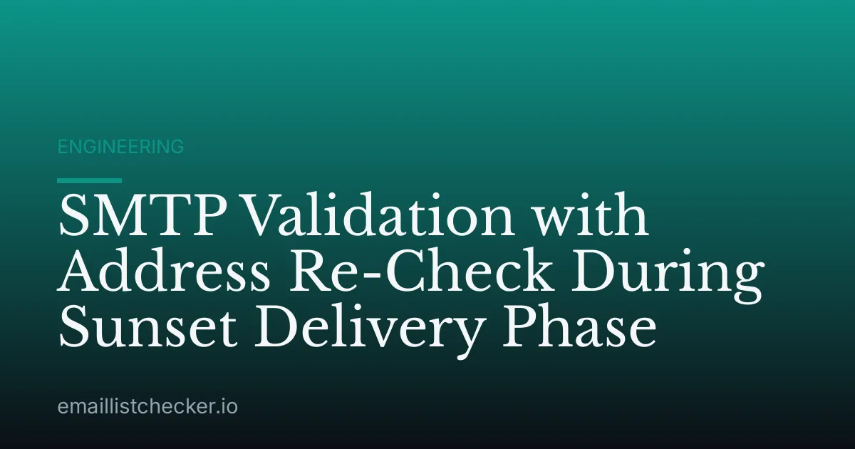 SMTP Validation with Address Re-Check During Sunset Delivery Phase