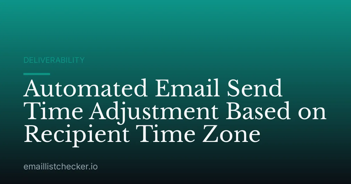 Automated Email Send Time Adjustment Based on Recipient Time Zone