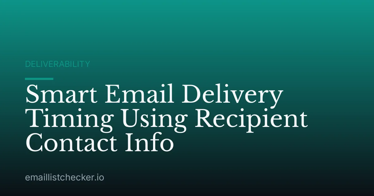 Smart Email Delivery Timing Using Recipient Contact Info