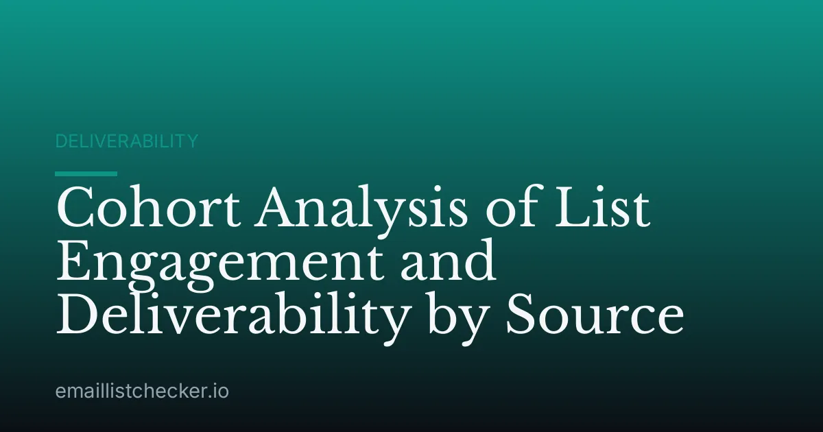 Cohort Analysis of List Engagement and Deliverability by Source