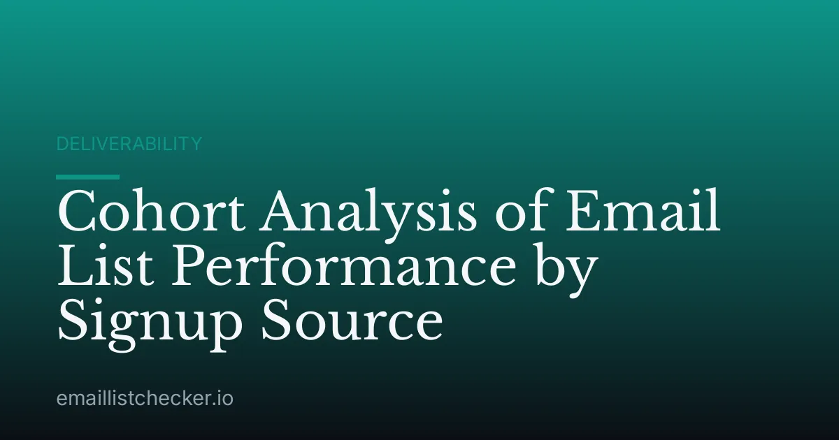 Cohort Analysis of Email List Performance by Signup Source