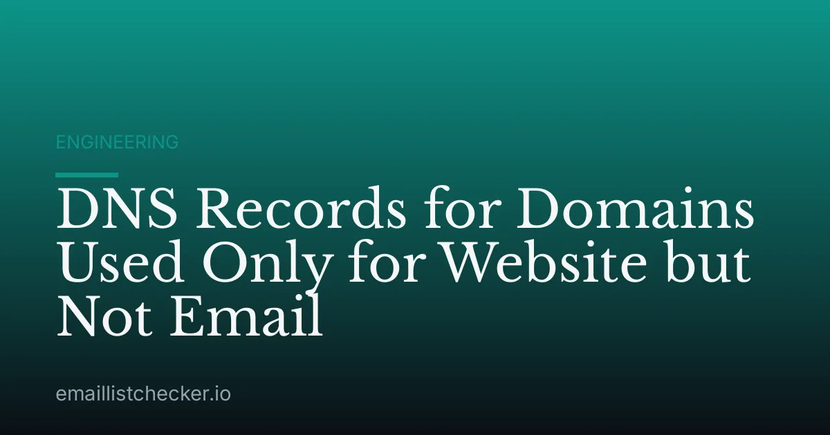 DNS Records for Domains Used Only for Website but Not Email